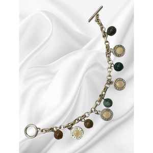 VINTAGE AUTHENTIC Bvlgari Italian Sterling Silver And Stone Bracelet